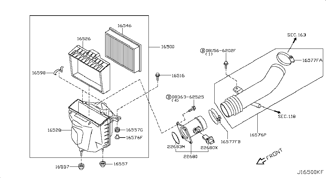 NISSAN 16546-V0100 - Luftfilter parts5.com