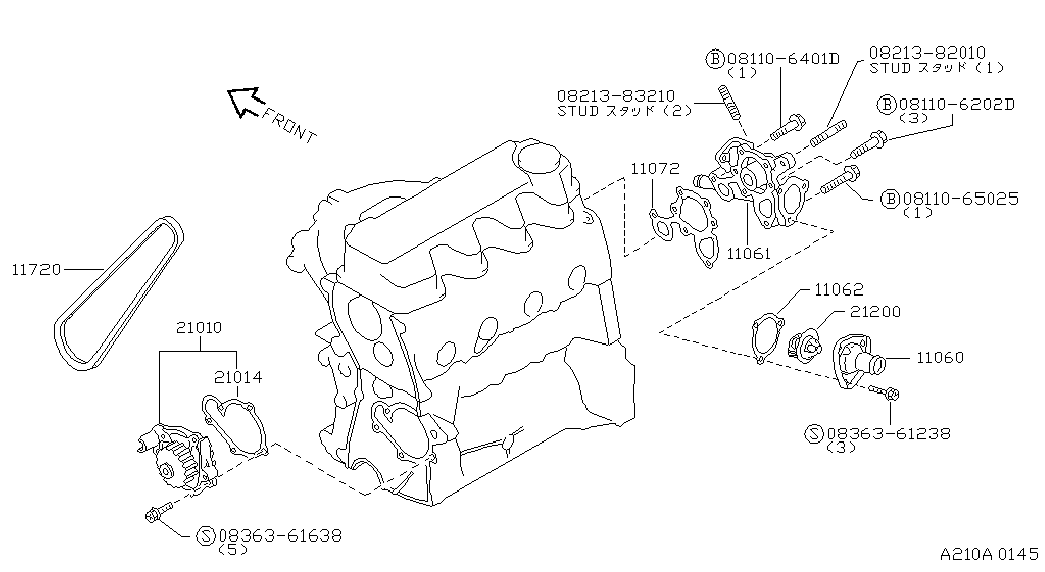 NISSAN 21200-01B00 - Termostato, refrigerante parts5.com