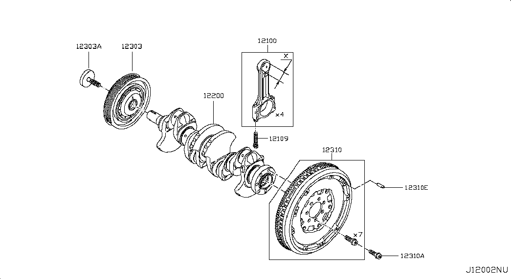 NISSAN 12303-00Q2K - Koło pasowe, wał korbowy parts5.com