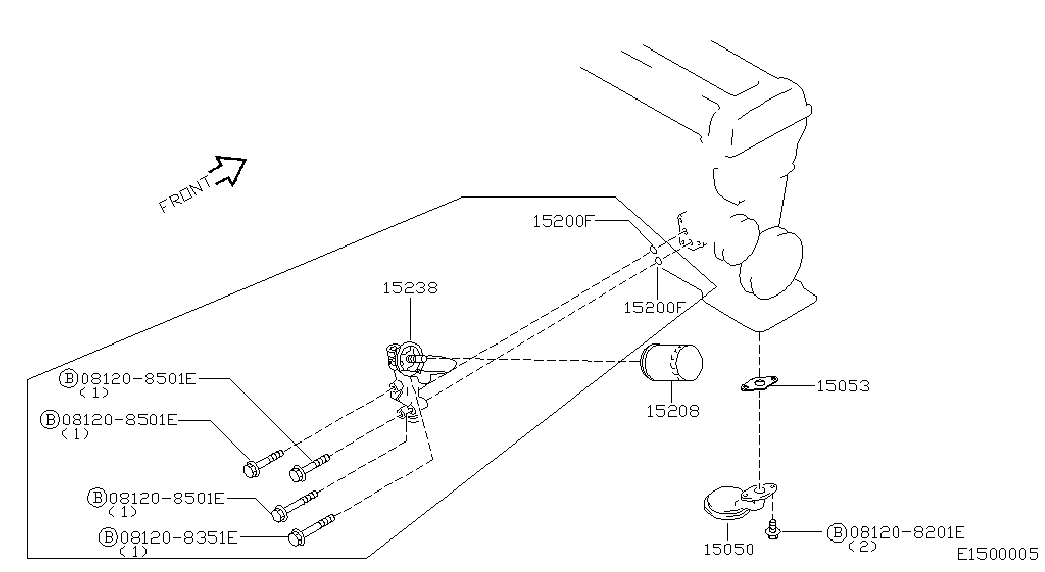 Mitsubishi 152083J400 - Olajszűrő parts5.com