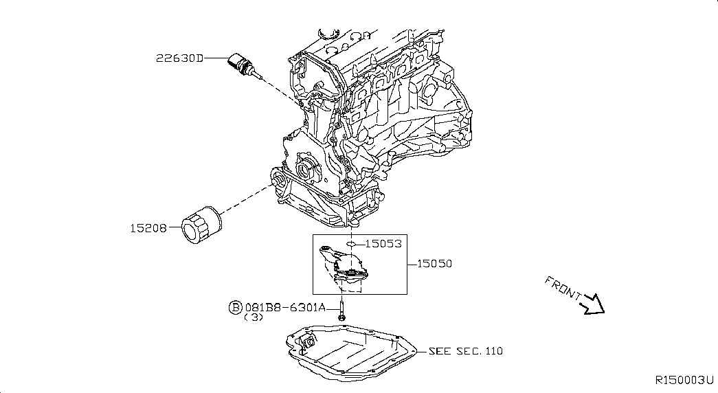 Infiniti 1520865F0E - Маслен филтър parts5.com