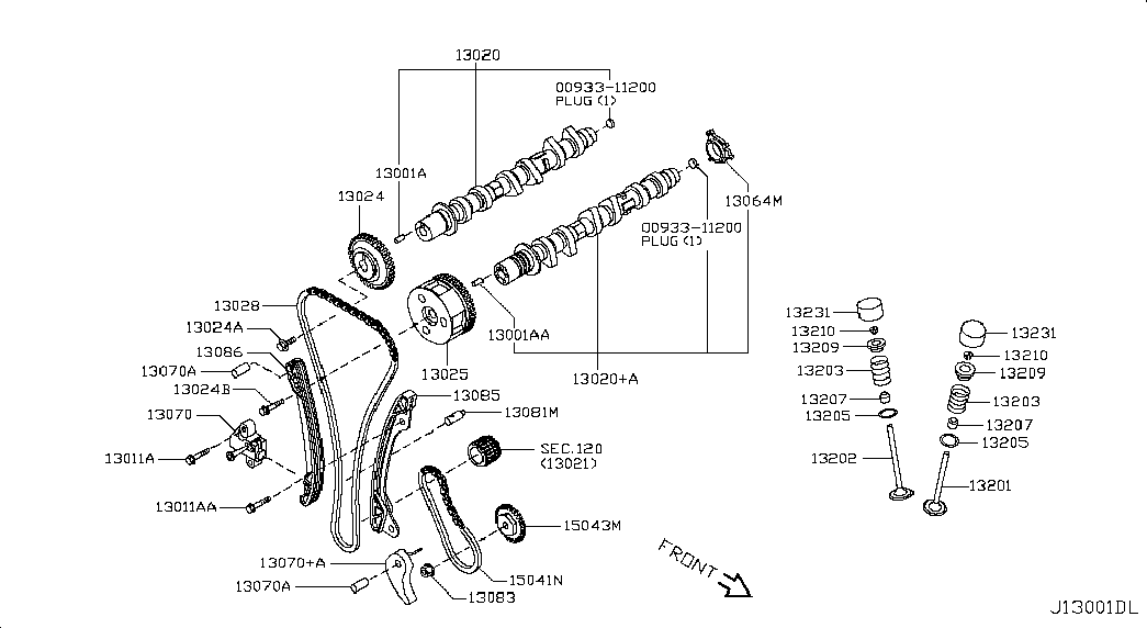 NISSAN 15043-1HC0A - Timing Chain Kit parts5.com