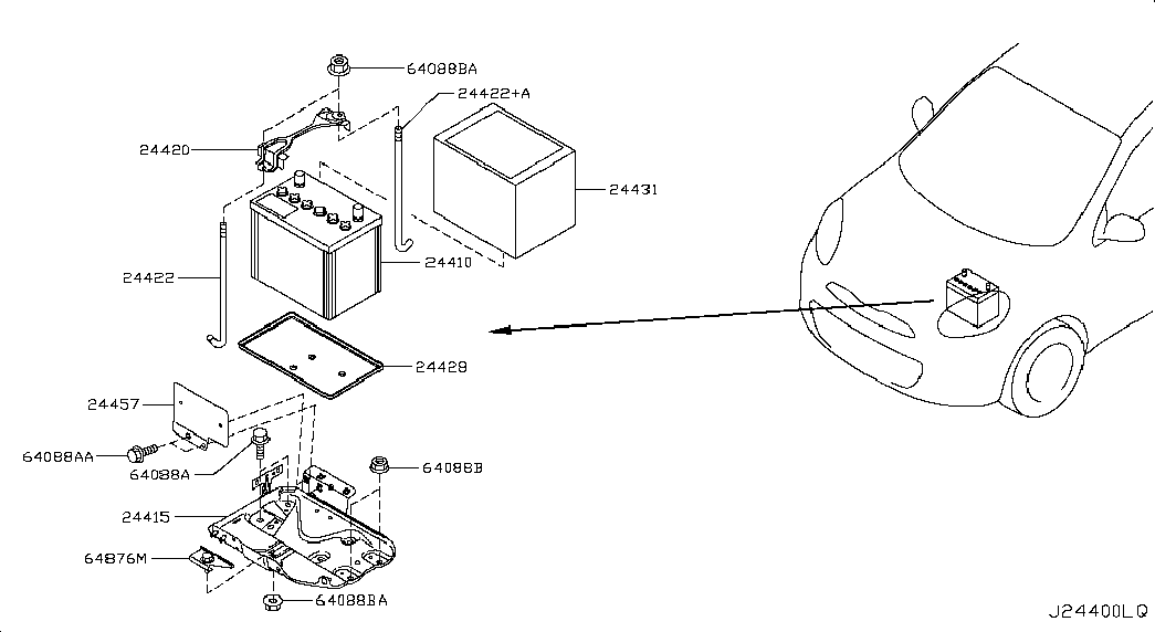 NISSAN 244101HD1B - BATTERY parts5.com