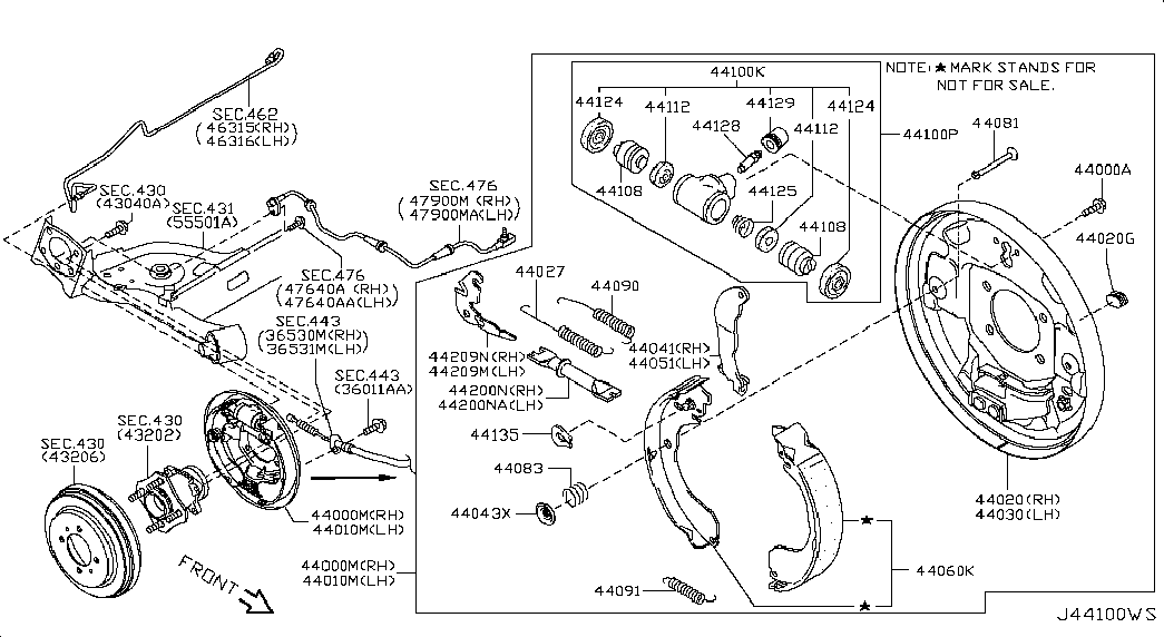 NISSAN D4060ZW80A - Bremsbackensatz parts5.com