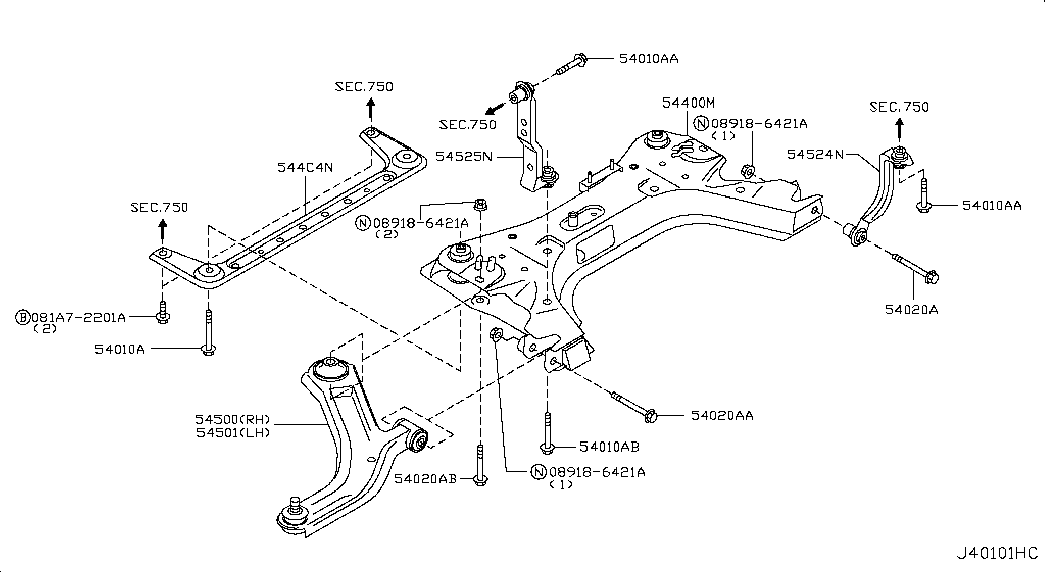 NISSAN 54500-1JY0A - Рычаг подвески колеса parts5.com