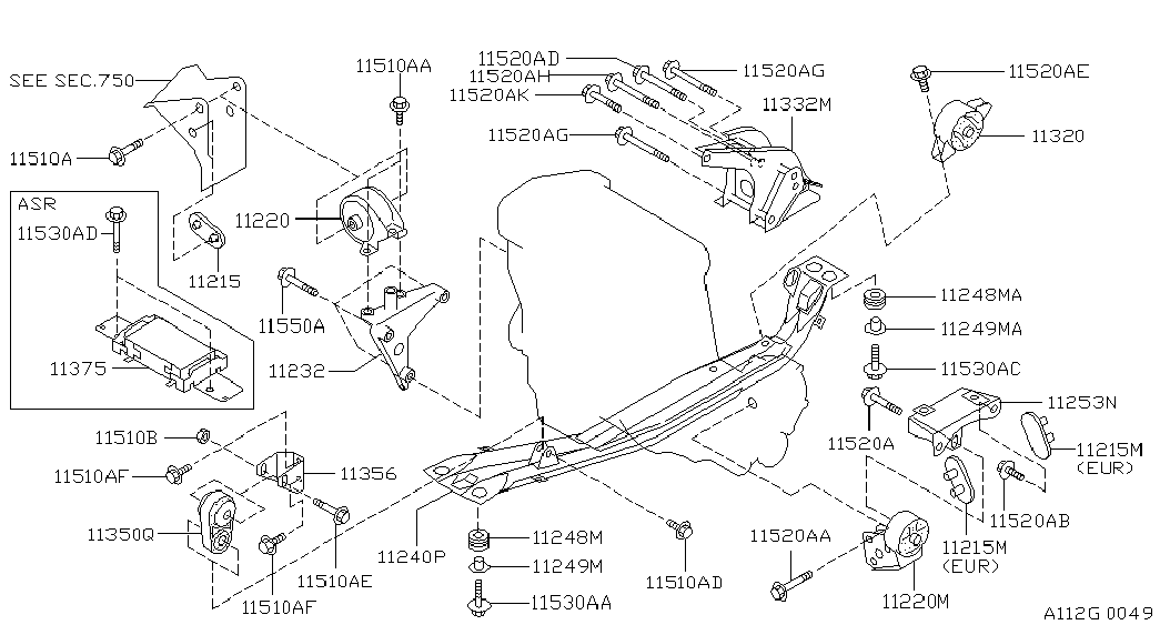 NISSAN 113200M002 - Holder, engine mounting parts5.com