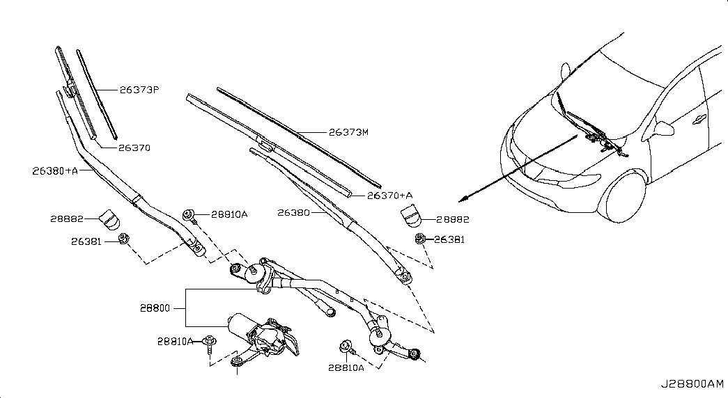 NISSAN 28890-1AA1A - Pyyhkijänsulka parts5.com