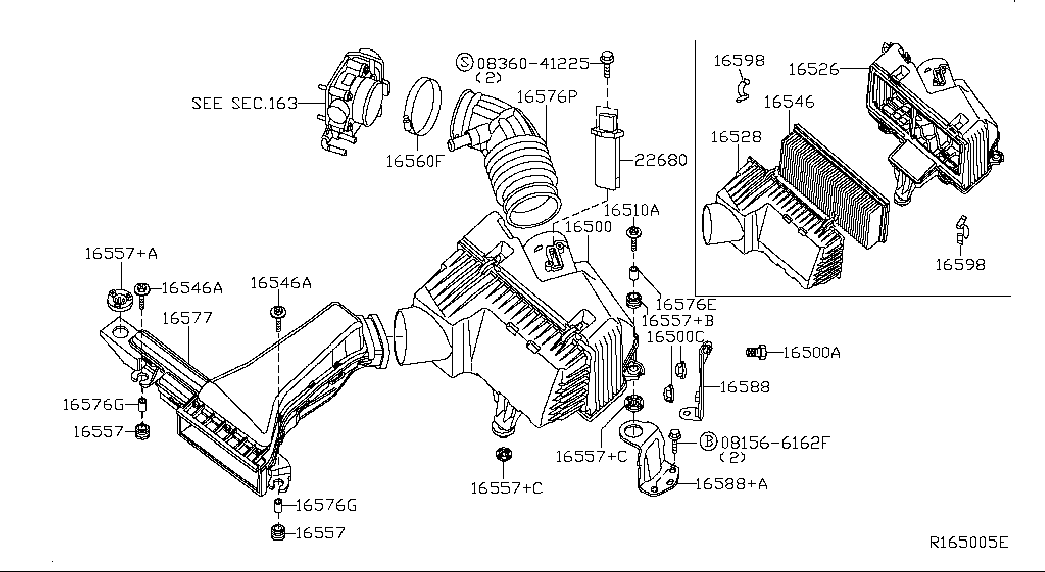 Infiniti 16546-0Z000 - Воздушный фильтр parts5.com