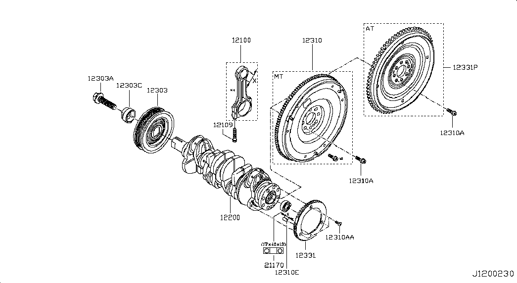 NISSAN 1230300Q1D - Ремъчна шайба, колянов вал parts5.com