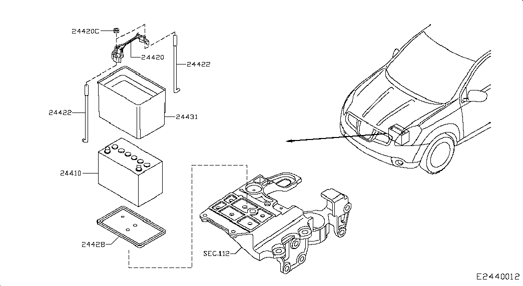 NISSAN 24410JD11A - Starterbatterie parts5.com