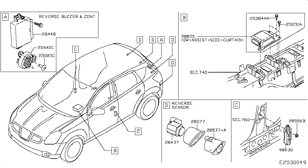 NISSAN 28438-BG00A - Czujnik zbliżeniowy parts5.com