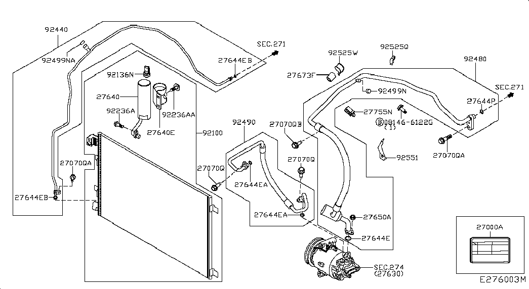 VW 92100JD000 - Condensador, aire acondicionado parts5.com