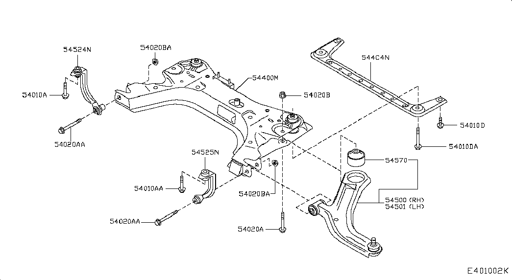 RENAULT 54500BC42A - Сайлентблок, рычаг подвески колеса parts5.com