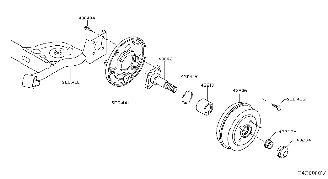 NISSAN 4326200Q0B - Axle Nut, drive shaft parts5.com