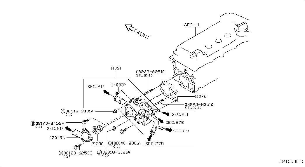 Infiniti 2120095F0A - Thermostat, coolant parts5.com