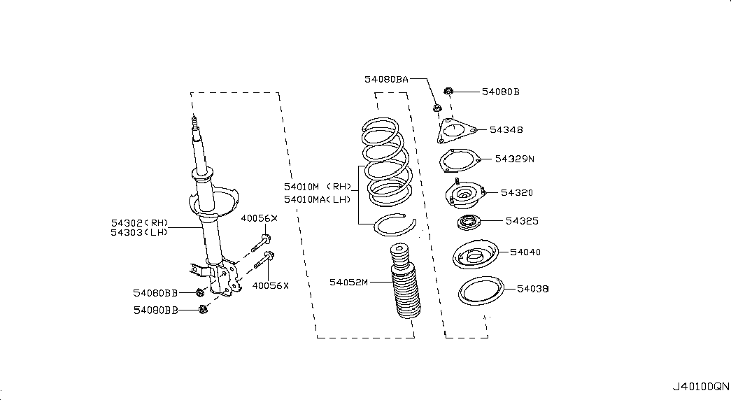 NISSAN 54052-95F0A - Rubber Buffer, suspension parts5.com