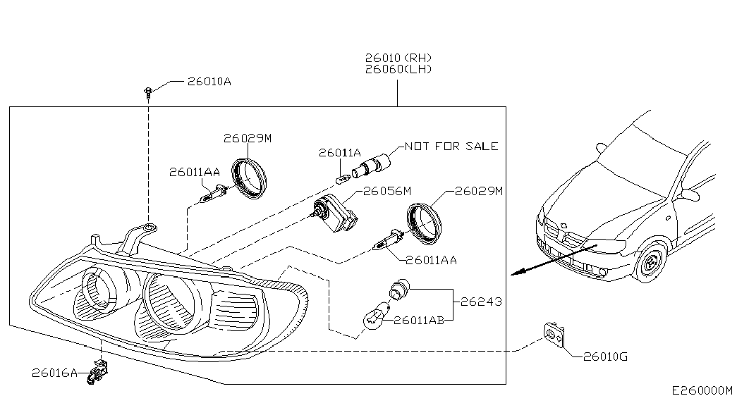 NISSAN 26261-BN701 - Λυχνία, φώτα πορείας ημέρας parts5.com