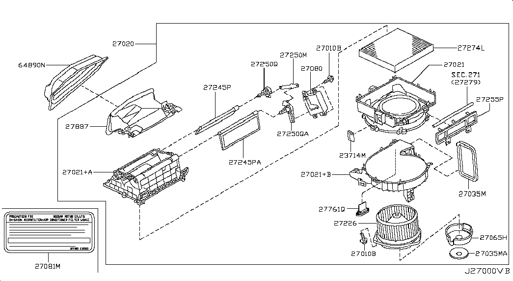 NISSAN 27277-9W125 - Suodatin, sisäilma parts5.com