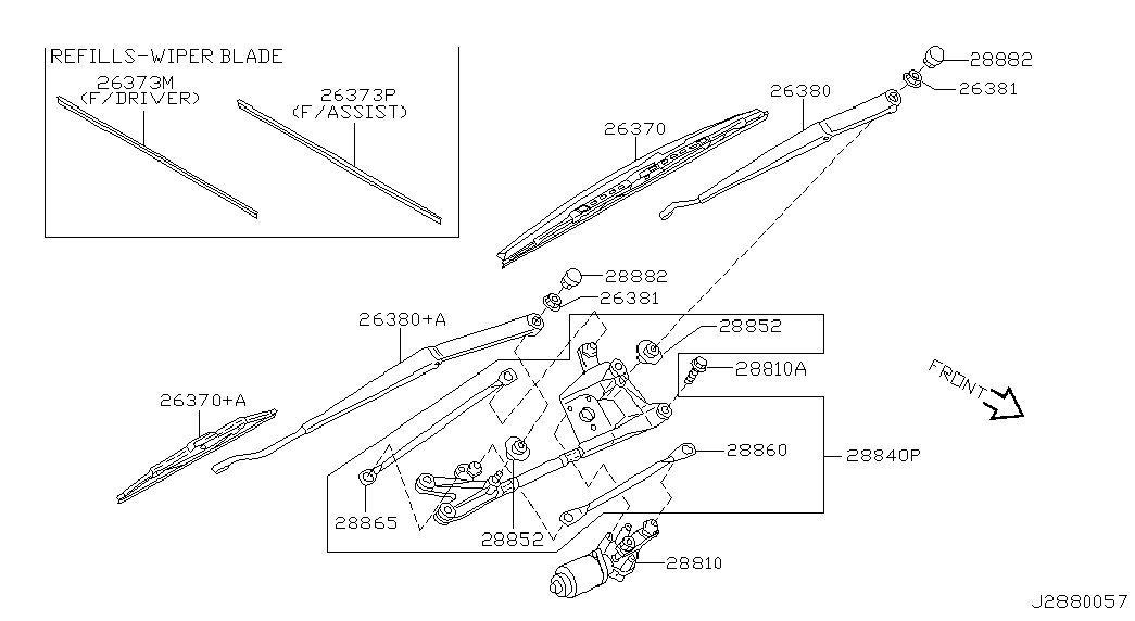 NISSAN 28890ES61A - Stieracia liżta parts5.com