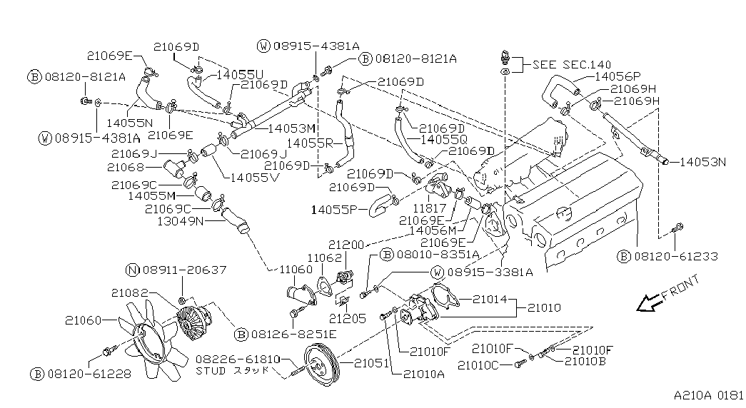 NISSAN 21200-P7906 - Termostat,lichid racire parts5.com