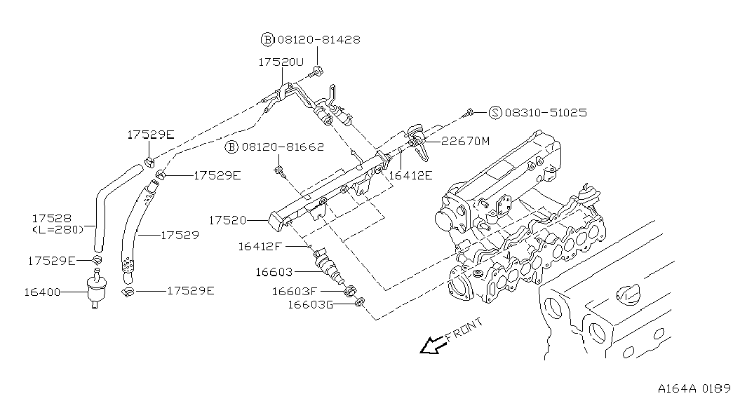 NISSAN 16400-F5100 - Filtro combustible parts5.com