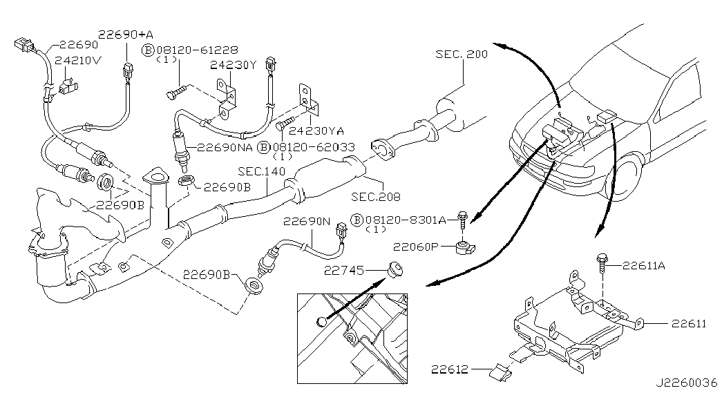 Infiniti 22691 3Y101 - Sonda Lambda parts5.com