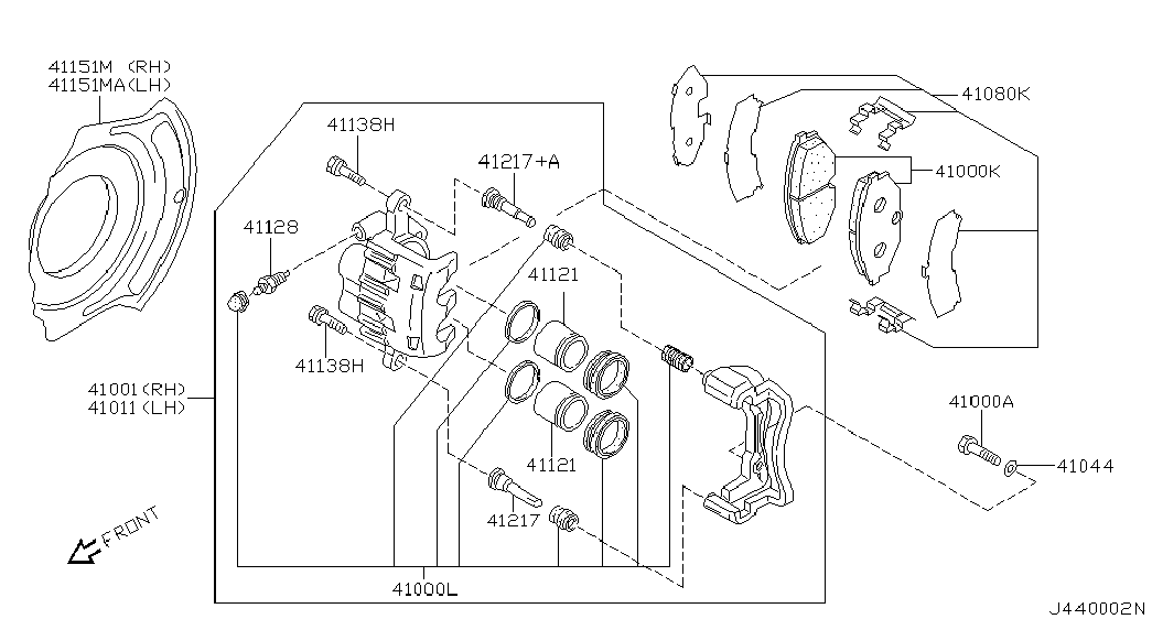 NISSAN 41120AG025 - Javítókészlet, féknyereg parts5.com