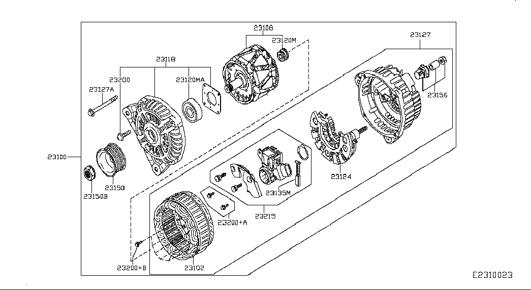 NISSAN 231001KA1A - Alternátor parts5.com