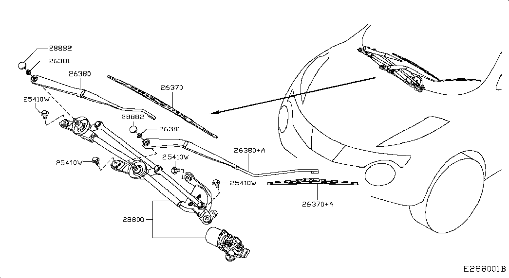 NISSAN 288911KA0A - Limpiaparabrisas parts5.com
