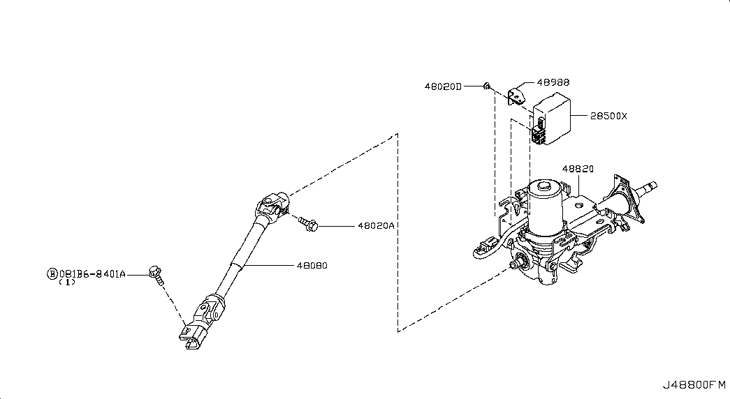 NISSAN 48080ED50A - Połączenie, wał kierowniczy parts5.com