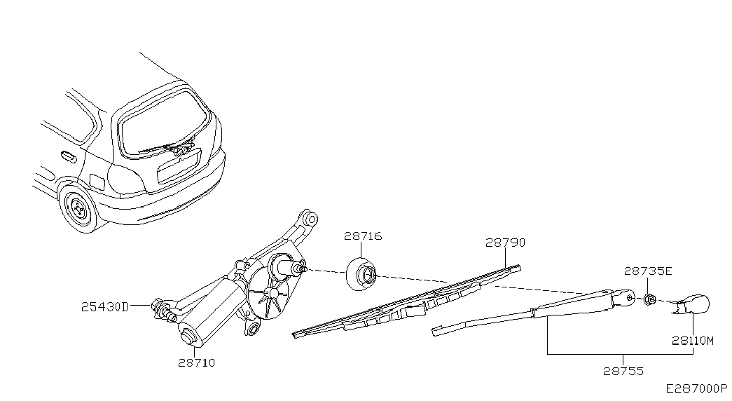 NISSAN 28790 BN701 - Pióro wycieraczki parts5.com