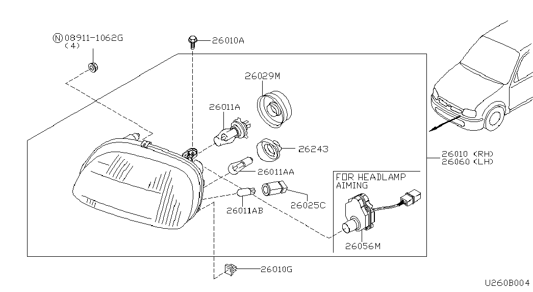 NISSAN 262945F005 - Bulb, fog light parts5.com