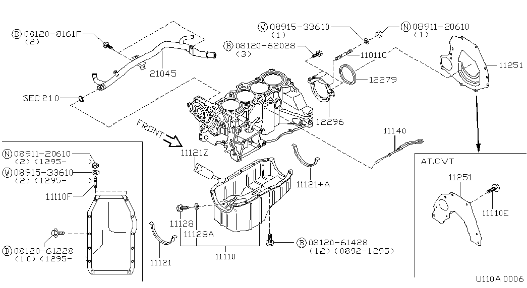 NISSAN 11128-01M05 - Navojni čep, karter parts5.com