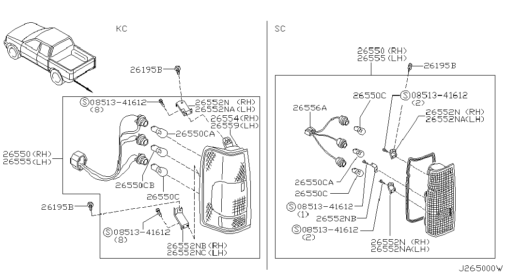 NISSAN 267171W300 - Lámpara parts5.com