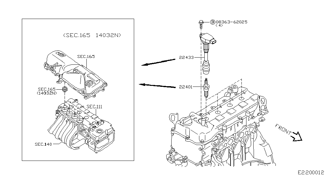 NISSAN 22401-8H314 - Gyújtógyertya parts5.com