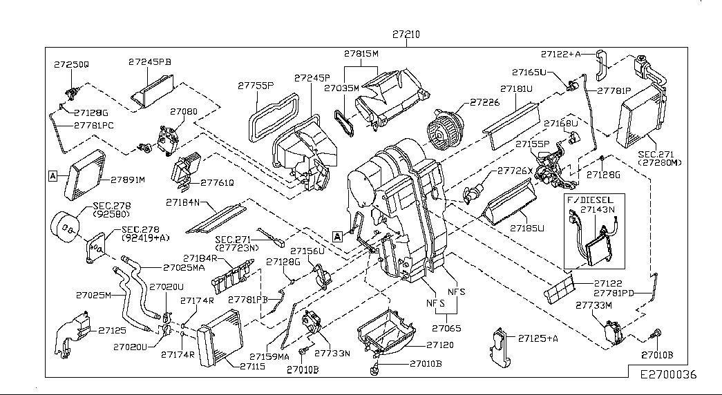 NISSAN 27761-AX010 - Rezistor, ventilator habitaclu parts5.com