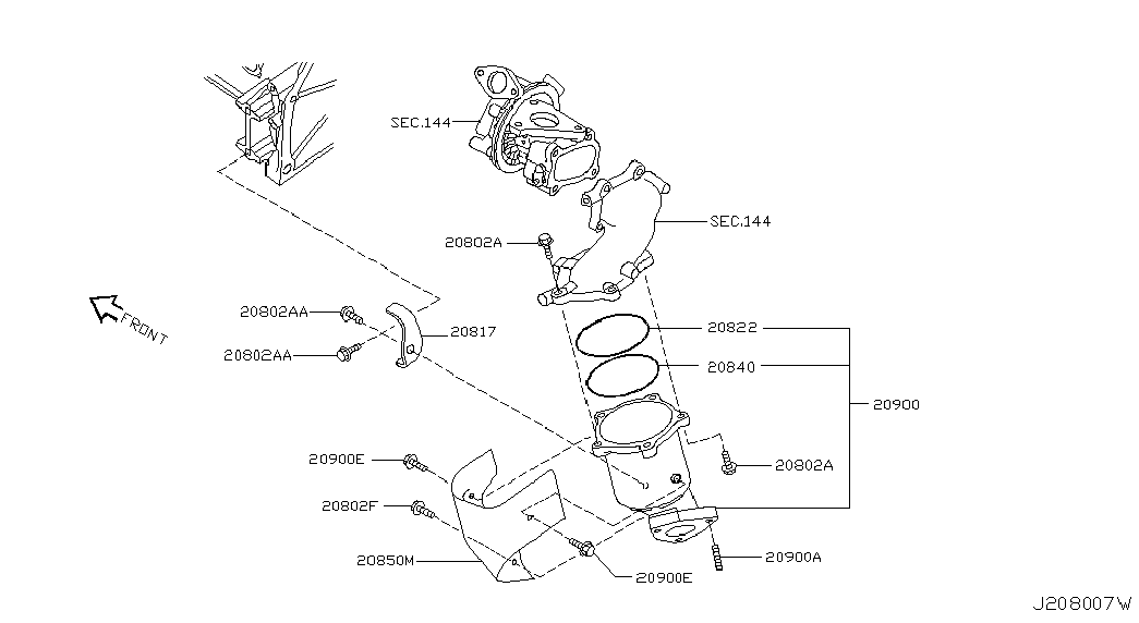 NISSAN B08A0-VK500 - Catalizador parts5.com