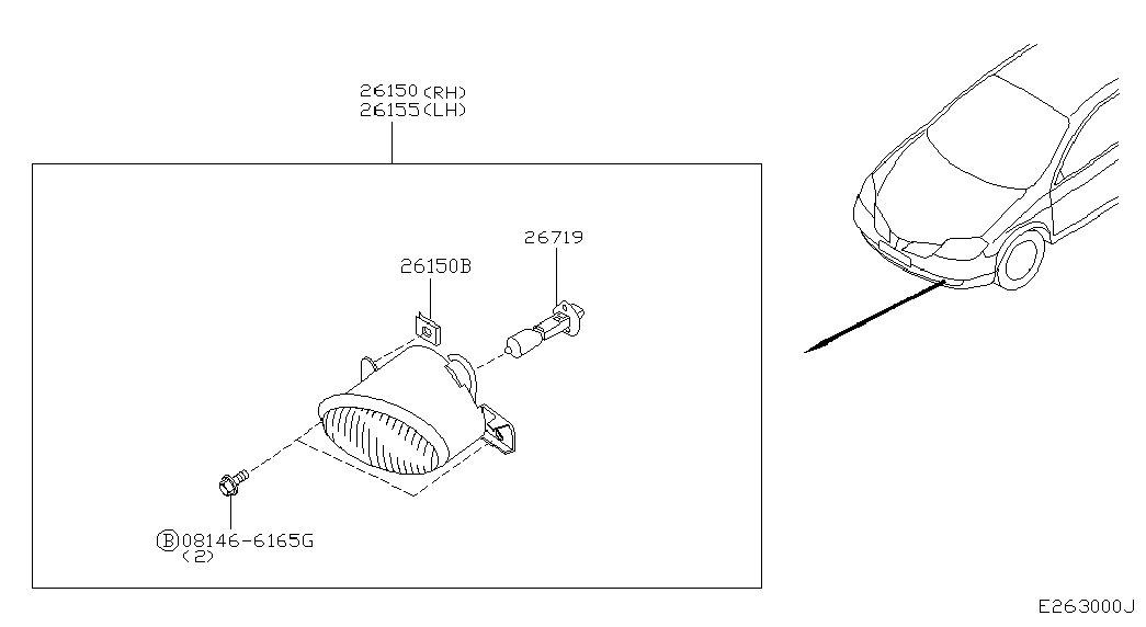 NISSAN 26150-AU325 - Προβολείς ομίχλης parts5.com