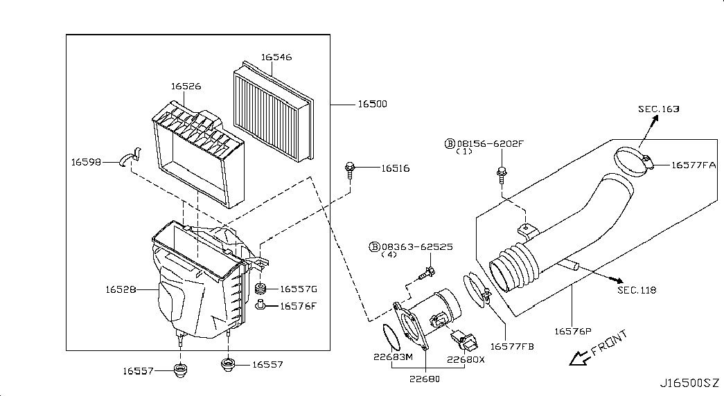 NISSAN 16546-74S00 - Воздушный фильтр parts5.com