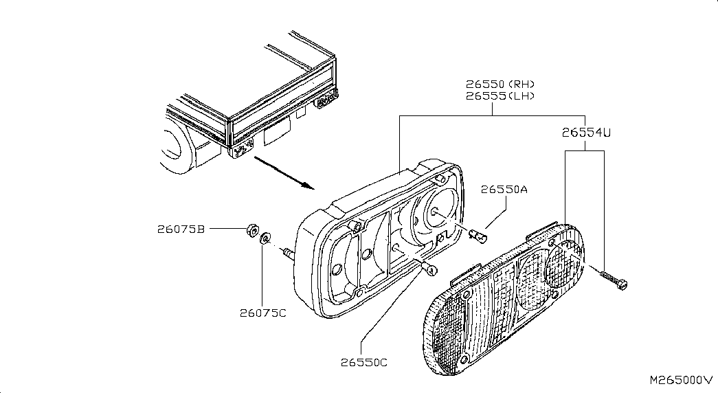 NISSAN 26555-9X125 - Lampa spate parts5.com