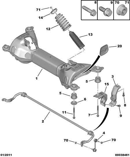 PEUGEOT 5152.66 - Bush of Control / Trailing Arm parts5.com