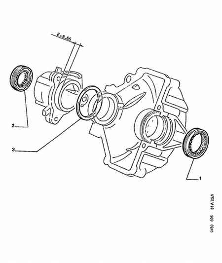 CITROËN 3121 44 - Pierścień uszczelniający wału, różnicowy parts5.com