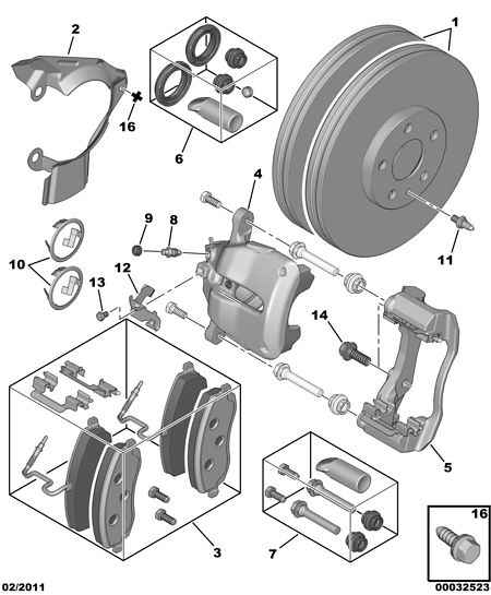 CITROËN/PEUGEOT 4254 57 - Sada brzdových platničiek kotúčovej brzdy parts5.com