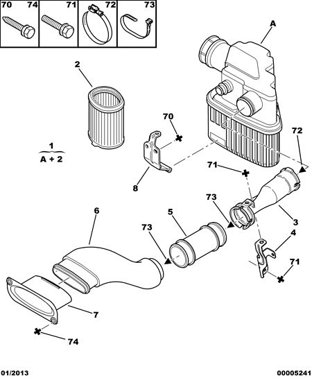 CITROËN 1444 F0 - Filtr powietrza parts5.com