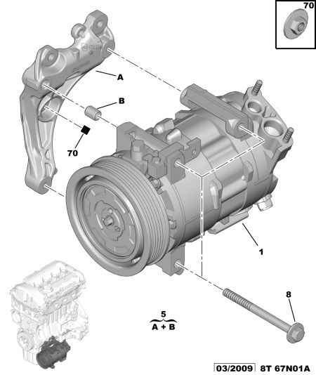 CITROËN 6487.40 - Compresor, climatizare parts5.com