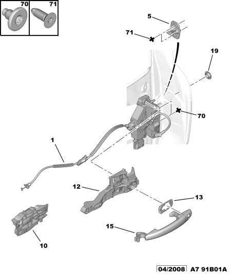 CITROËN/PEUGEOT 9101 GH - Klamka drzwi parts5.com