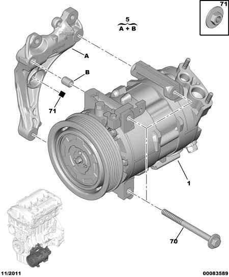 PEUGEOT 6453.WF - Compresseur, climatisation parts5.com