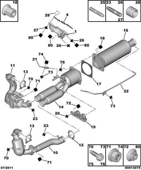 PEUGEOT 1713 79 - Conector teava, sistem de esapament parts5.com