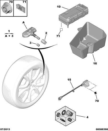 CITROËN 5430 T4 - Senzor točka, sistem za kontrolu pritiska u pneumaticima parts5.com