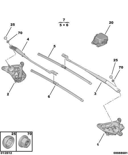 PEUGEOT 16 082 421 80 - Перо на чистачка parts5.com